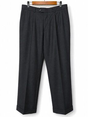 Indochino Charcoal Grey Pleated Cuffed Dress Trousers Pants 32x28 High Rise